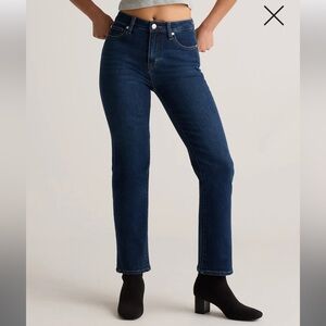 Quince Bella Stretch Straight Jeans 25 Midnight Blue EUC
